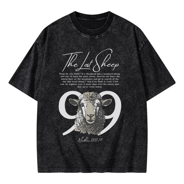 GC-WTSA1191 The Lost Sheep Christian Washed T-Shirt