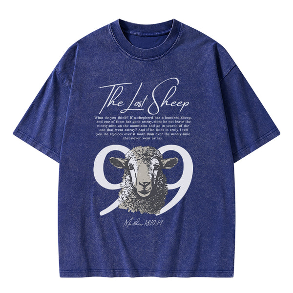 GC-WTSA1191 The Lost Sheep Christian Washed T-Shirt