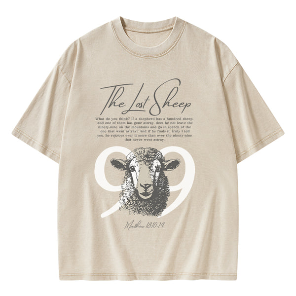 GC-WTSA1191 The Lost Sheep Christian Washed T-Shirt