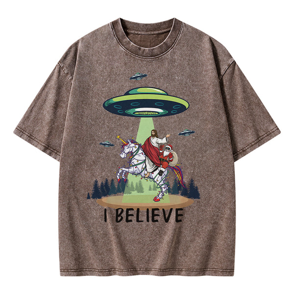 GC-WTSA1218 I Believe Christian Washed T-Shirt