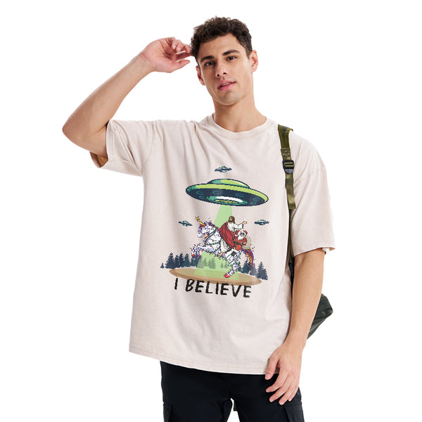 GC-WTSA1218 I Believe Christian Washed T-Shirt