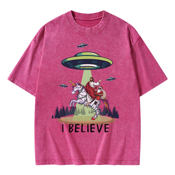 GC-WTSA1218 I Believe Christian Washed T-Shirt