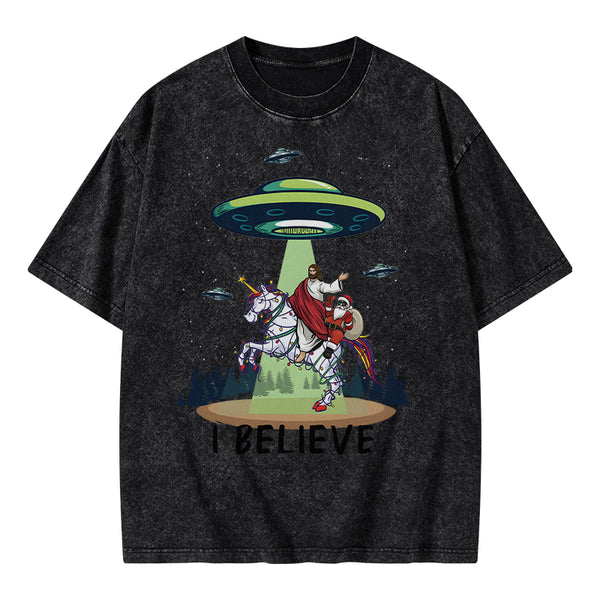 GC-WTSA1218 I Believe Christian Washed T-Shirt