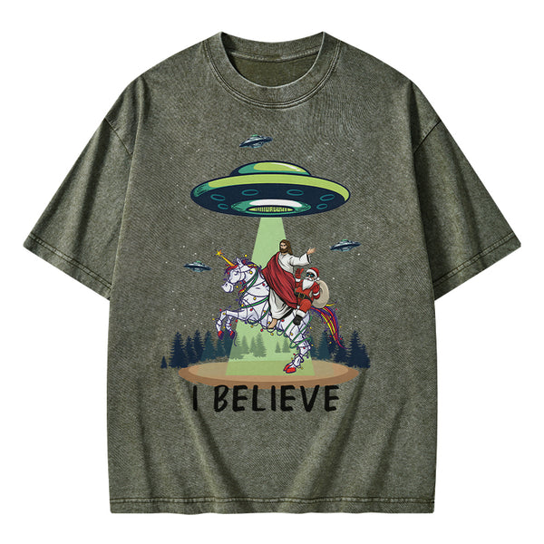 GC-WTSA1218 I Believe Christian Washed T-Shirt