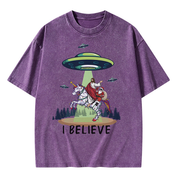 GC-WTSA1218 I Believe Christian Washed T-Shirt