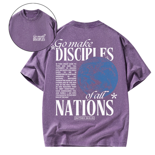 GC-WTSA1244 Go make Disciples Christian Washed T-Shirt