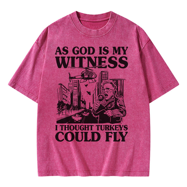 GC-WTSA1284 As God Is My Witness I Thought Turkeys Could Fly Christian Washed T-Shirt
