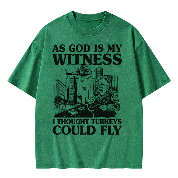 GC-WTSA1284 As God Is My Witness I Thought Turkeys Could Fly Christian Washed T-Shirt