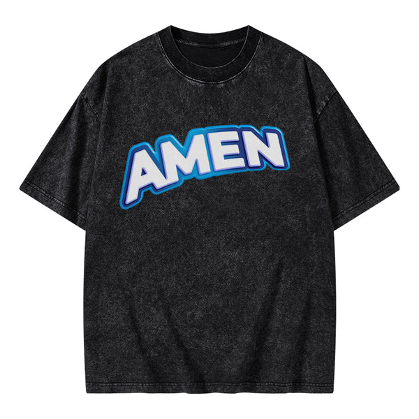GC-WTSA1364 Amen Christian Washed T-Shirt