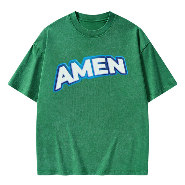 GC-WTSA1364 Amen Christian Washed T-Shirt