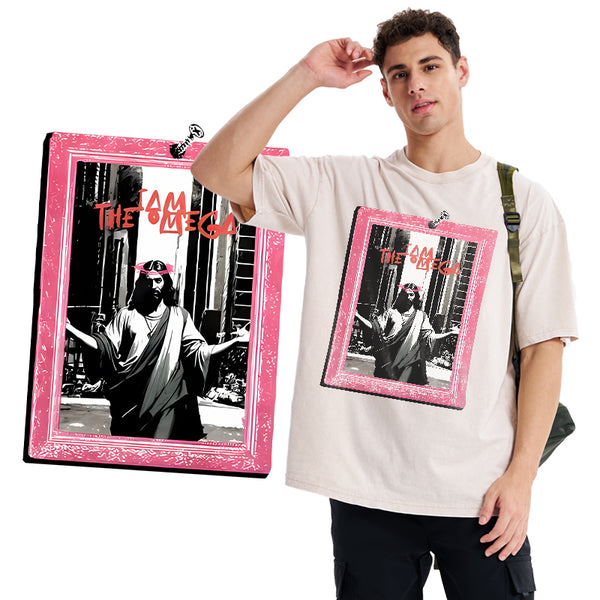 GC-WTSA1551 I Am The Omege Christian Washed T-Shirt