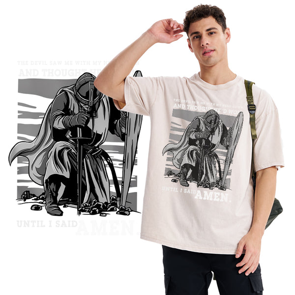 GC-WTSA1574 The Devil Saw Me With My Head Down Christian Washed T-Shirt