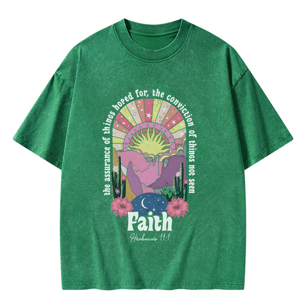 GC-WTSA1597 The Assurance Of Things Hoped For Christian Washed T-Shirt