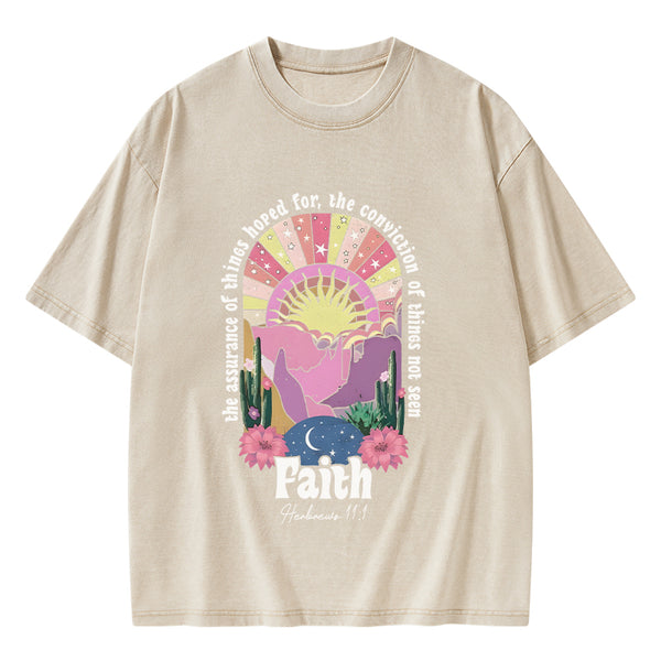 GC-WTSA1597 The Assurance Of Things Hoped For Christian Washed T-Shirt