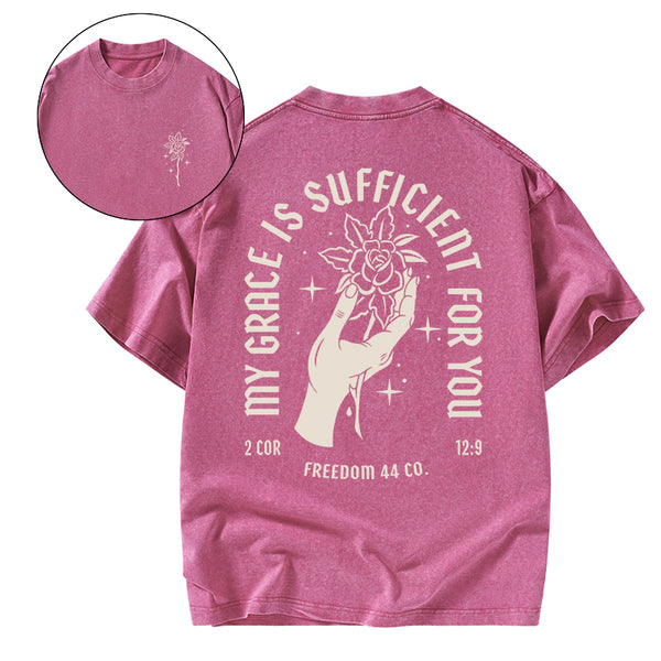 My Grace Is Sufficient For You Christian Washed T-Shirt