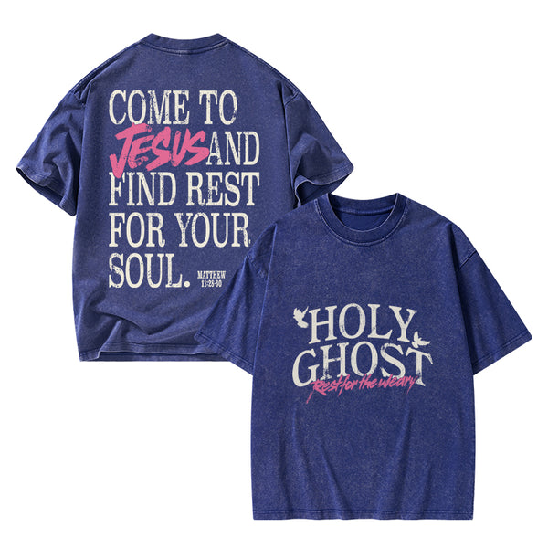 Holy Ghost Christian Washed T-Shirt