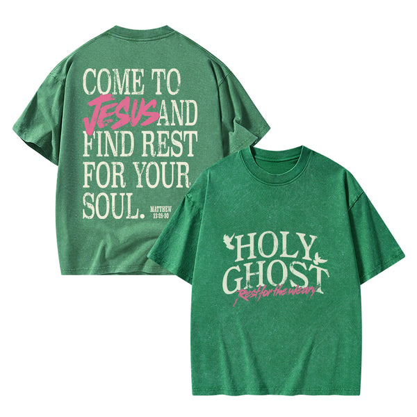 Holy Ghost Christian Washed T-Shirt