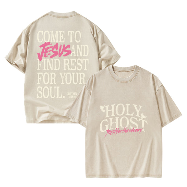 Holy Ghost Christian Washed T-Shirt