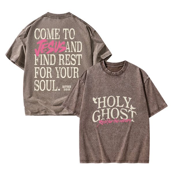 Holy Ghost Christian Washed T-Shirt