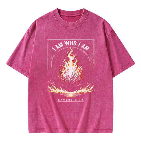 GC-WTSA1629 I Am Who I Am Christian Washed T-Shirt
