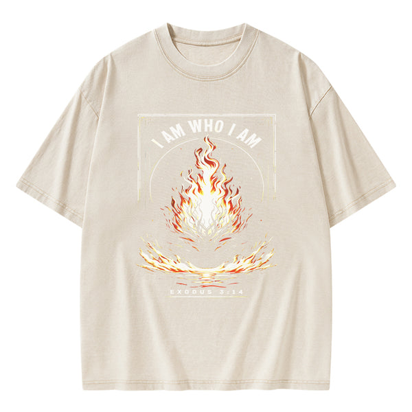 GC-WTSA1629 I Am Who I Am Christian Washed T-Shirt