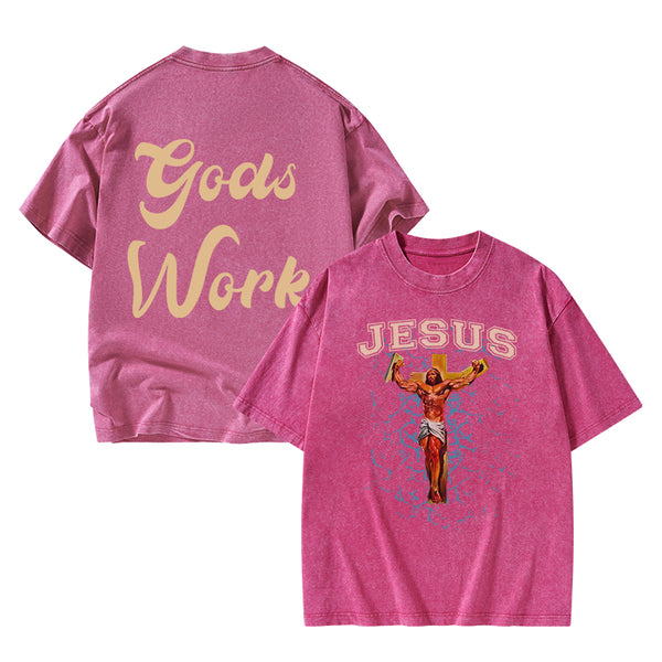 God Works Chrisian Washed T-Shirt