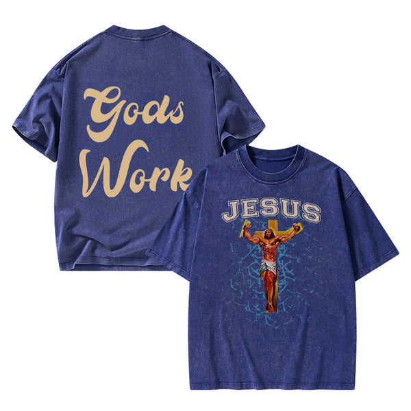 God Works Chrisian Washed T-Shirt