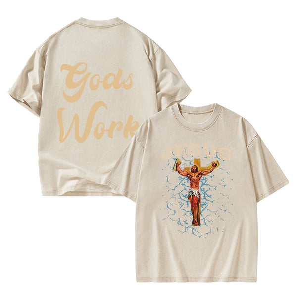 God Works Chrisian Washed T-Shirt