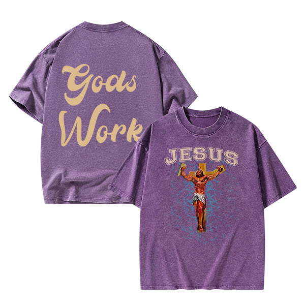 God Works Chrisian Washed T-Shirt