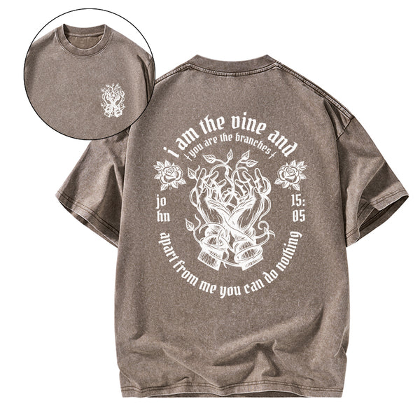 I Am The True Vine Christian Washed T-Shirt