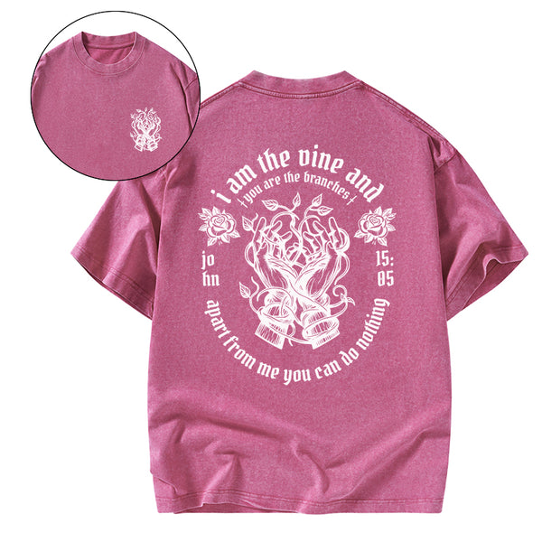 I Am The True Vine Christian Washed T-Shirt