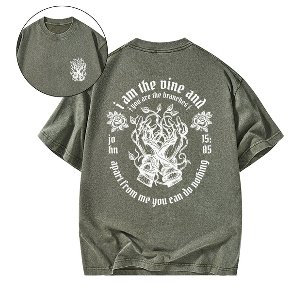 I Am The True Vine Christian Washed T-Shirt