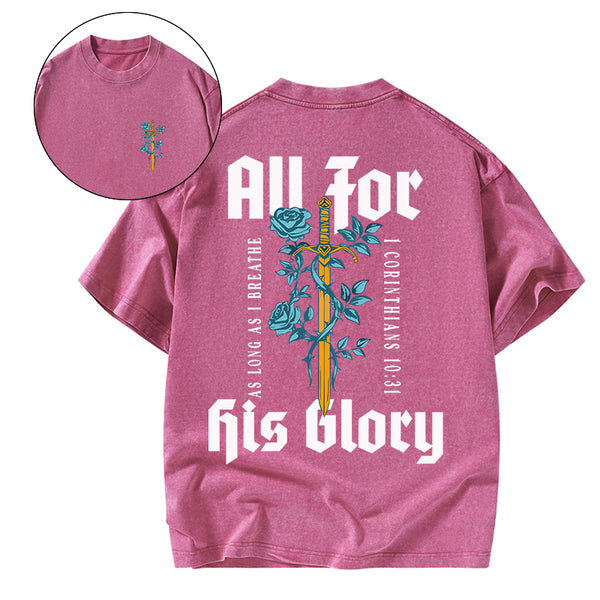 GC-WTSA1772 All For His Glory Christian Washed T-Shirt
