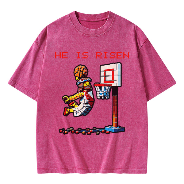 GC-WTSA1776 He Is Risen Christian Washed T-Shirt
