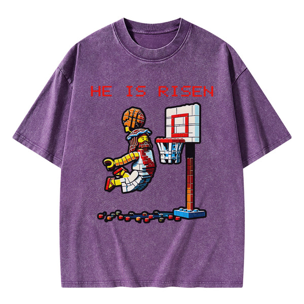 GC-WTSA1776 He Is Risen Christian Washed T-Shirt