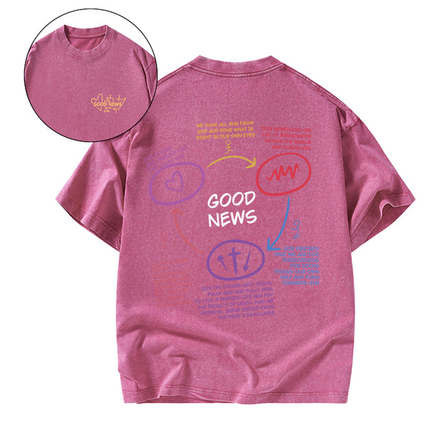 GC-WTSA1837 Good News Christian Washed T-Shirt