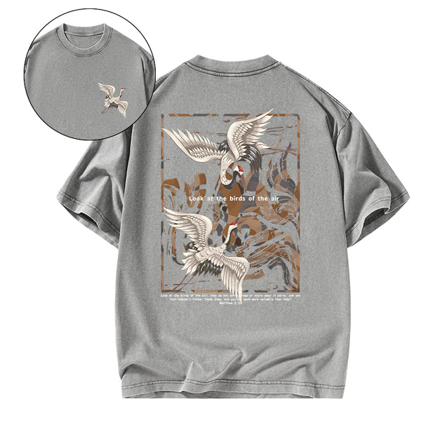 Look At The Birds Of The Air Christian Washed T-Shirt