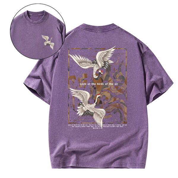 Look At The Birds Of The Air Christian Washed T-Shirt