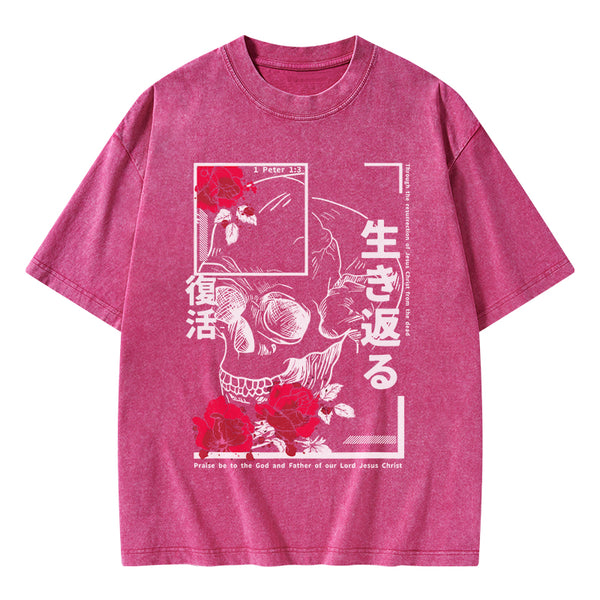 GC-WTSA1843 Through The Eesurrection Of Jesus Christ From The Dead Christian Washed T-Shirt