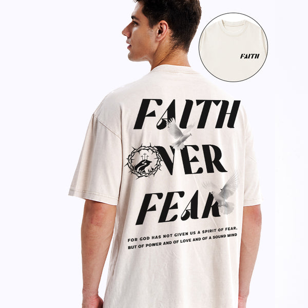 Faith Over Fear Christian Washed T-Shirt