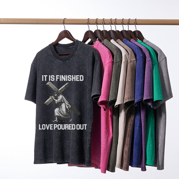GC-WTSA1867 It Is Finished Christian Washed T-Shirt
