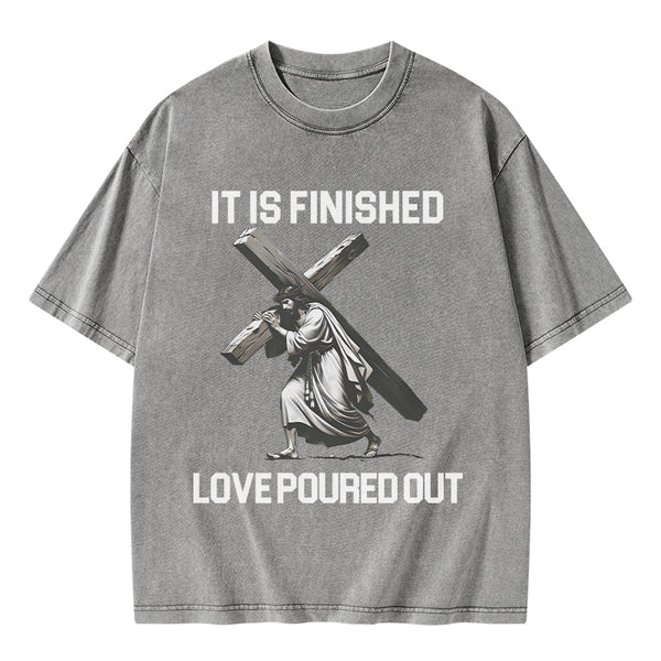 GC-WTSA1867 It Is Finished Christian Washed T-Shirt