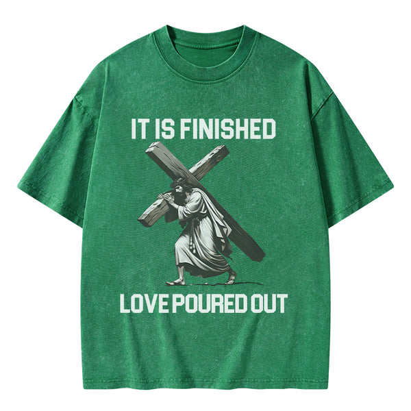 GC-WTSA1867 It Is Finished Christian Washed T-Shirt