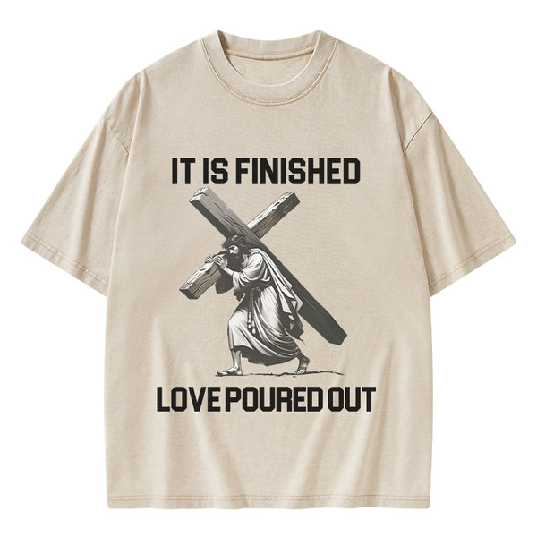 GC-WTSA1867 It Is Finished Christian Washed T-Shirt