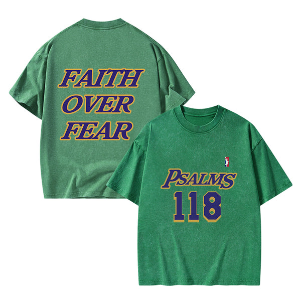 Faith Over Fear Christian Washed T-Shirt