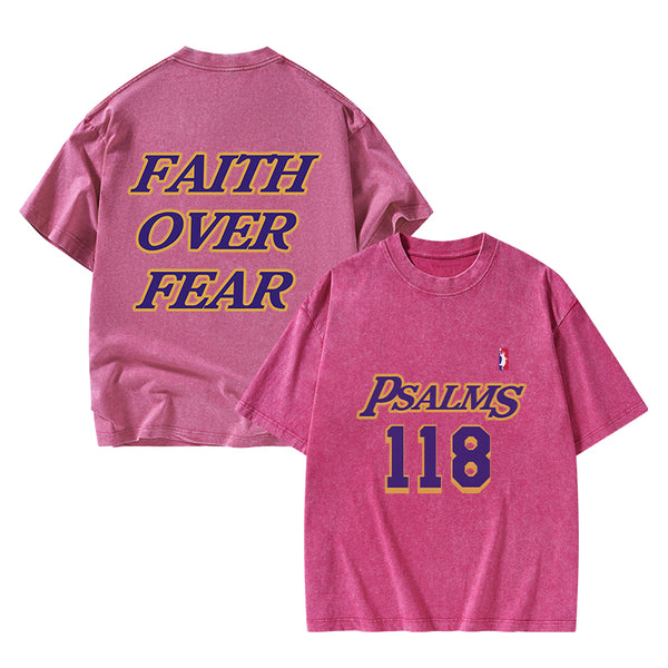 Faith Over Fear Christian Washed T-Shirt