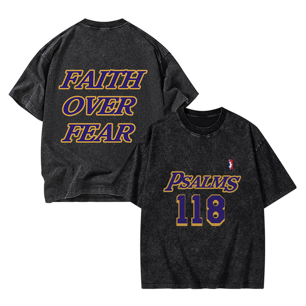 Faith Over Fear Christian Washed T-Shirt
