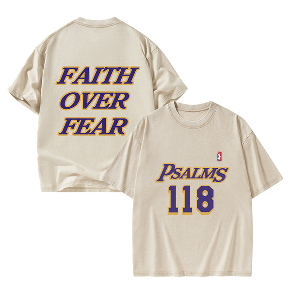 Faith Over Fear Christian Washed T-Shirt