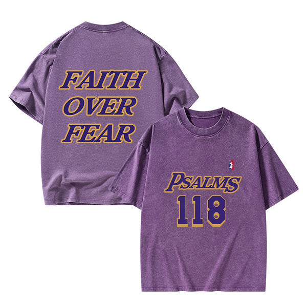 Faith Over Fear Christian Washed T-Shirt