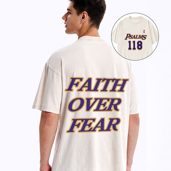 Faith Over Fear Christian Washed T-Shirt